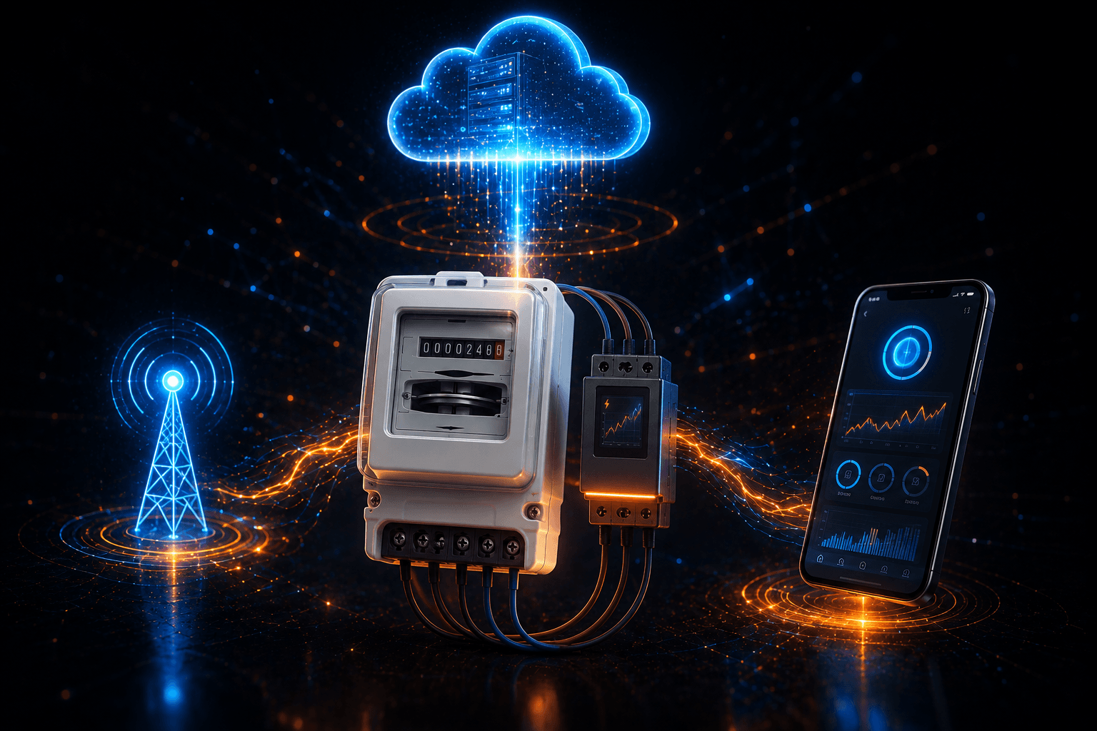 Sistema inteligente de medición eléctrica conectado a la nube y app móvil