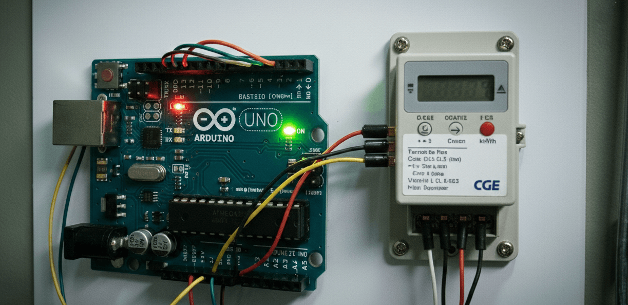 Dispositivo Arduino instalado en tablero eléctrico
